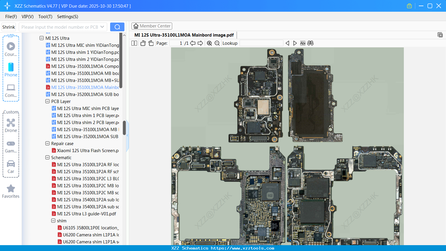 Xiaomi MI 12S Ultra-35100L1MOA Mainbord Image